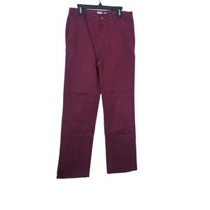 Old Navy Boys Burgundy Built-in Flex Preppy Stretch Straight Leg Chino Pants 14